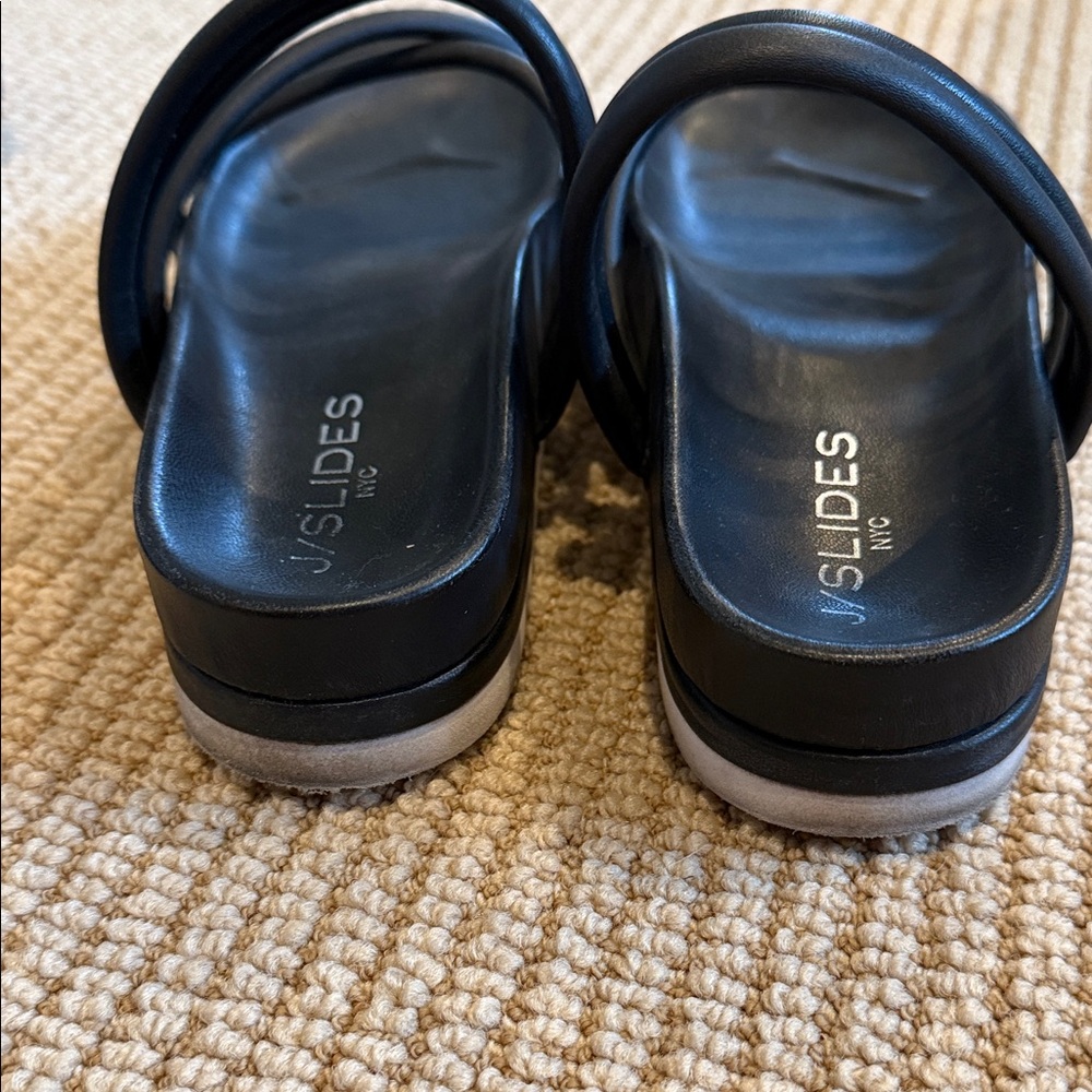 J/SLIDES Black Multi-Strap Sandals - Picture 4 of 5